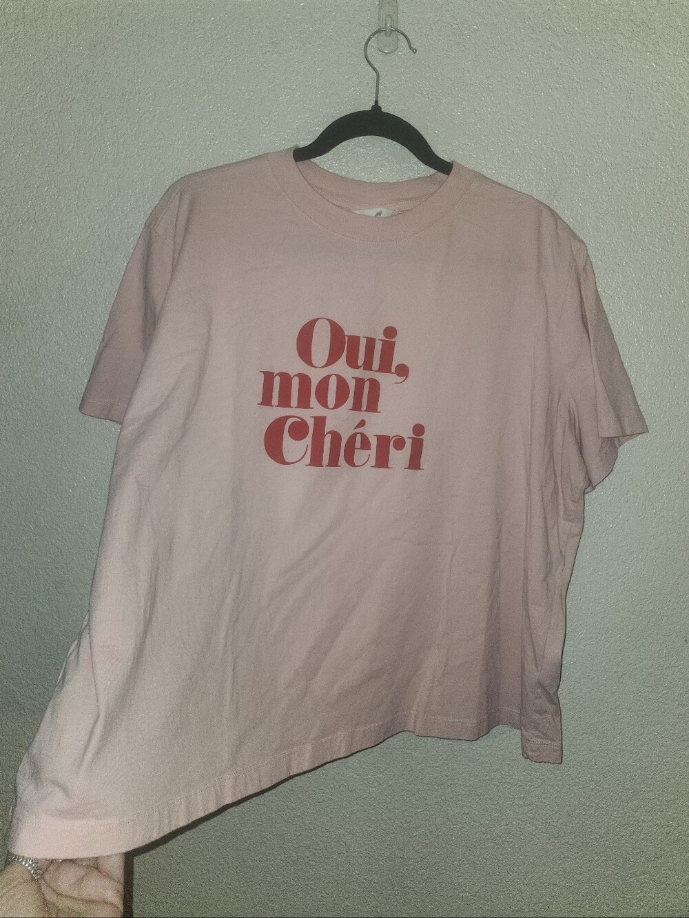 🩷❤️EUC H&M "Oui, Mon Cheri Graphic T-Shirt" (Yes, My Darling in French) XXL❤️🩷 - Picture 8 of 10